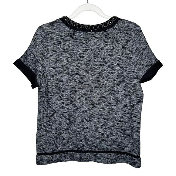 Piperlime Short Sleeved Top Jeweled Collar Size Medium - Picture 6 of 8